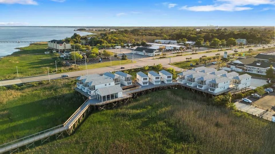Aerial view of the villas