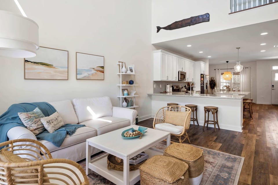 Bright living area with Smart TV