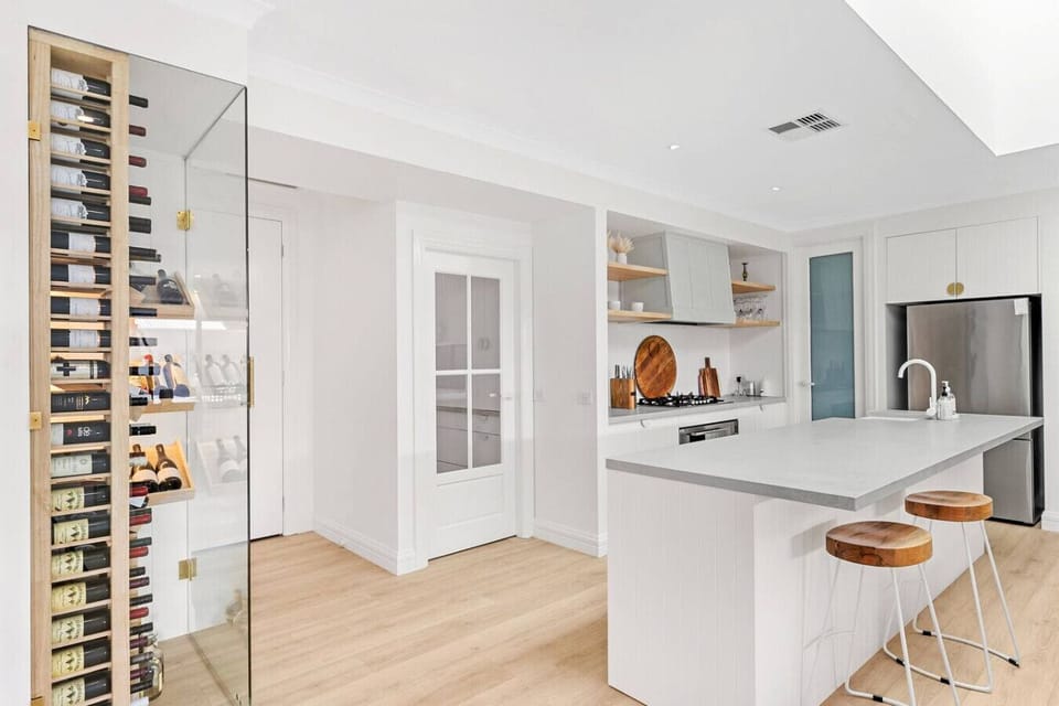 Full kitchen and butlers pantry for all your home entertaining needs. Dishwasher, microwave, oven, wine fridge, nespresso coffee machine, toaster, kettle and kitchen aid mixer/blender