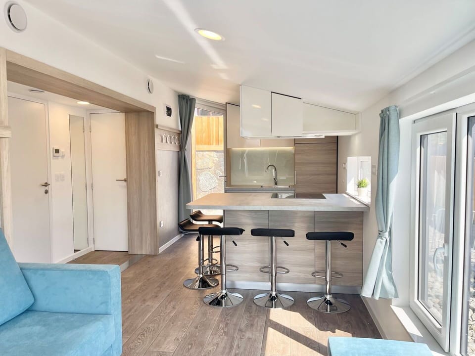 Wood, Interior Design, Flooring, Furniture, Floor, Countertop, Kitchen, Major Appliance, Apartment, Home