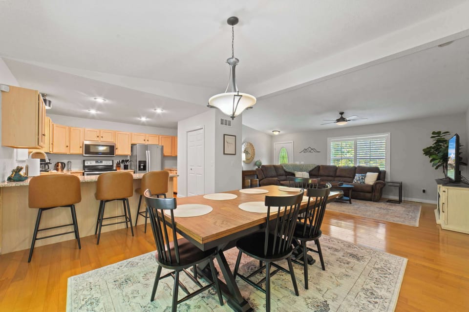 Open main living area with dining.