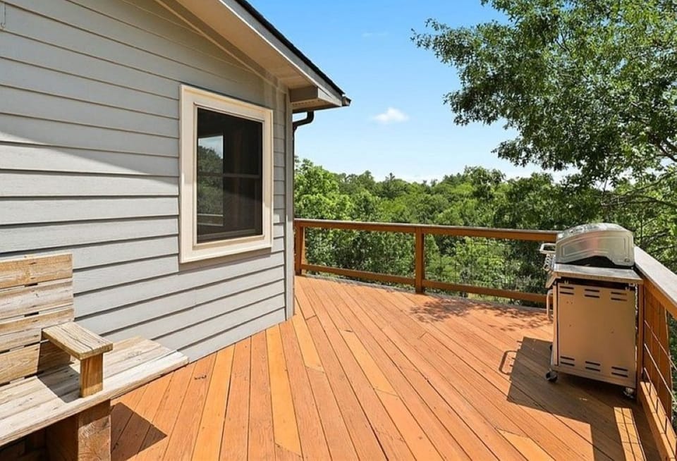 Gas grill located on main level deck