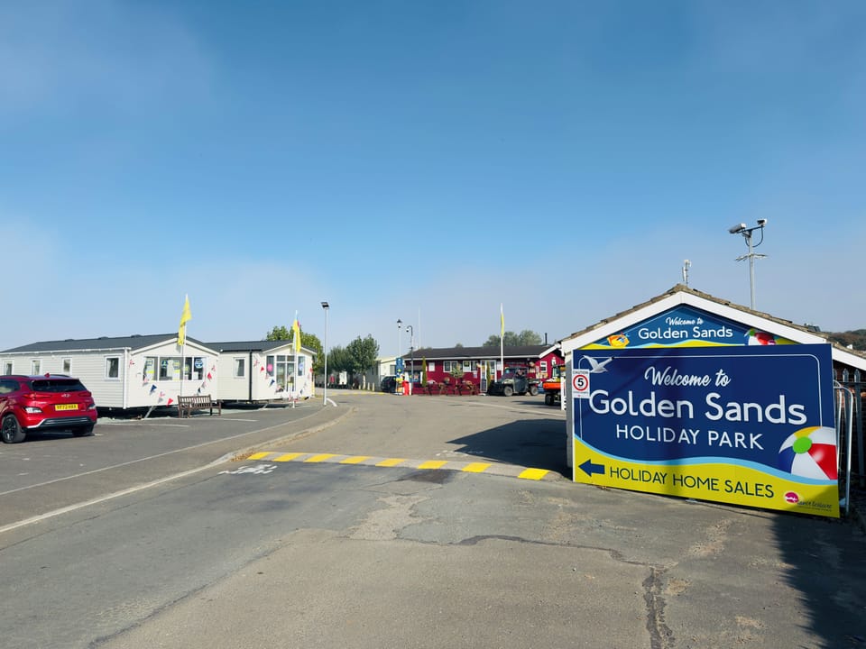 Entrance – Main Golden Sands Holiday Park entrance, offering easy access to the park and convenient arrival for guests staying at the caravan.