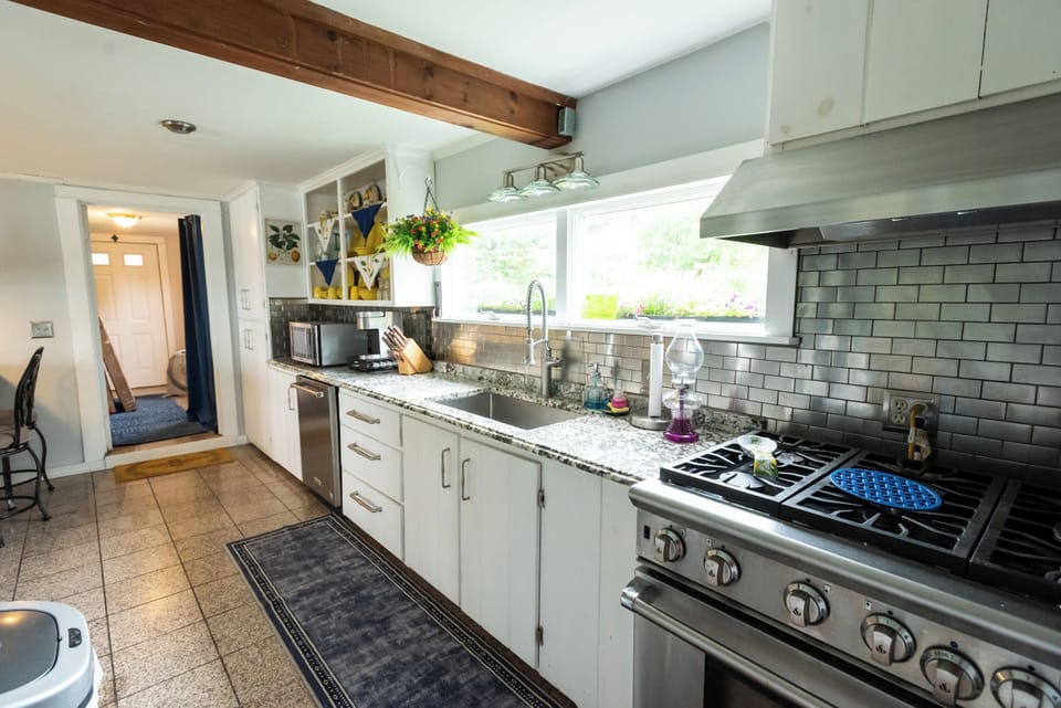 Kitchen looking towards entrance