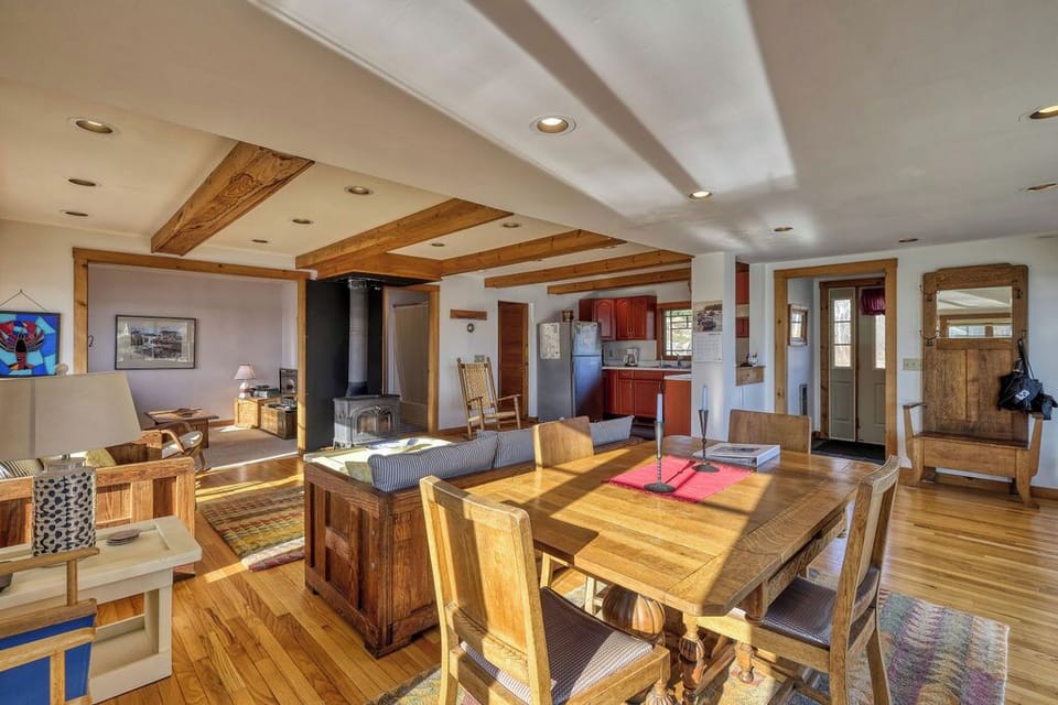 Dining area looking into kitchen