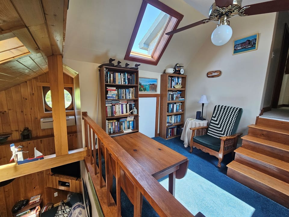 Area above spiral stairs