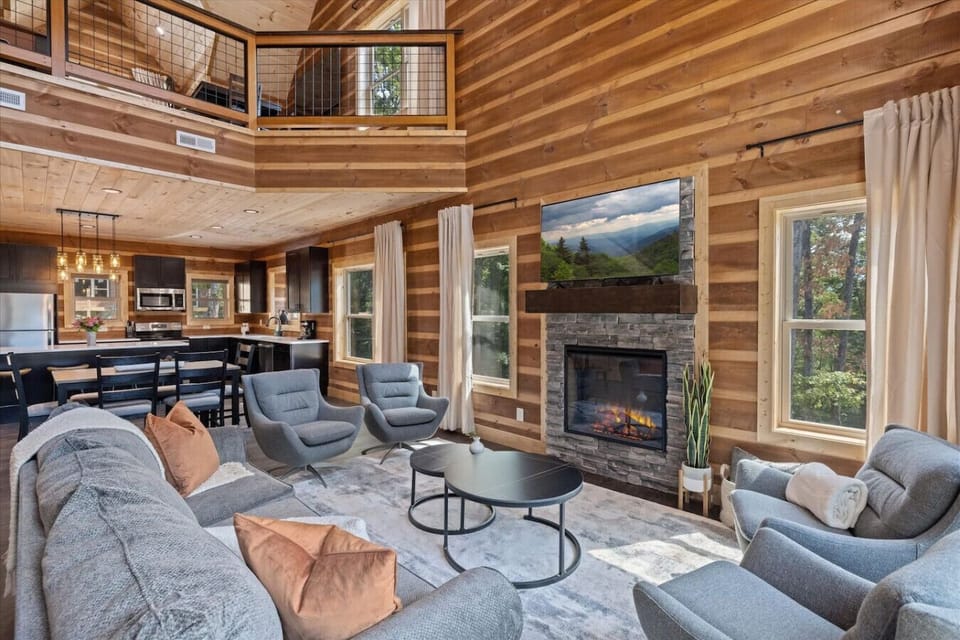 Open concept living, dining and kitchen area!