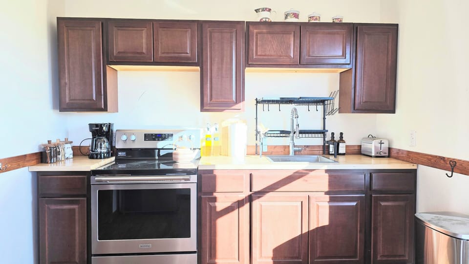 Fully stocked kitchen for home cooked meals