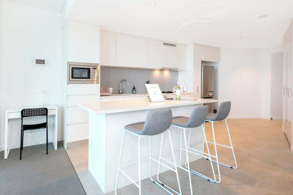 Fully equipped modern kitchen and work area