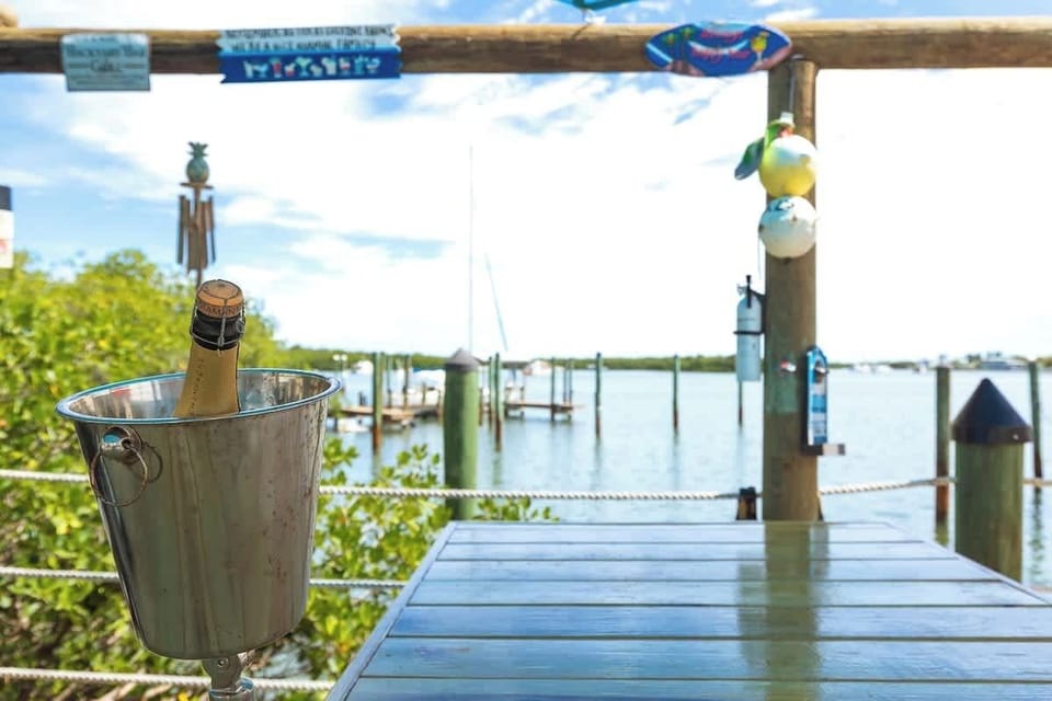 Gorgeous water views from the tiki bar
