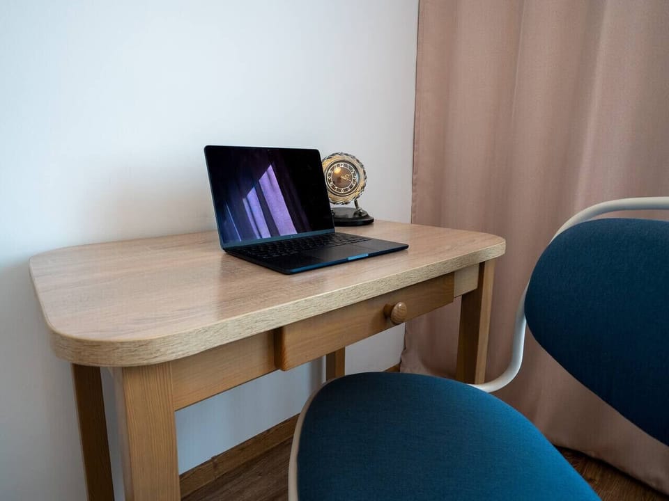 Bedroom with Queen Bed and Workspace| Book Now with RENTUJEMY