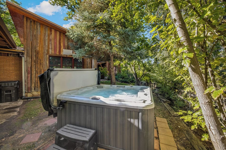 Sit back and relax in the shared hot tub!