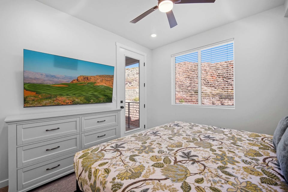 Relax in the 2nd-floor king suite—TV ready and balcony views! 