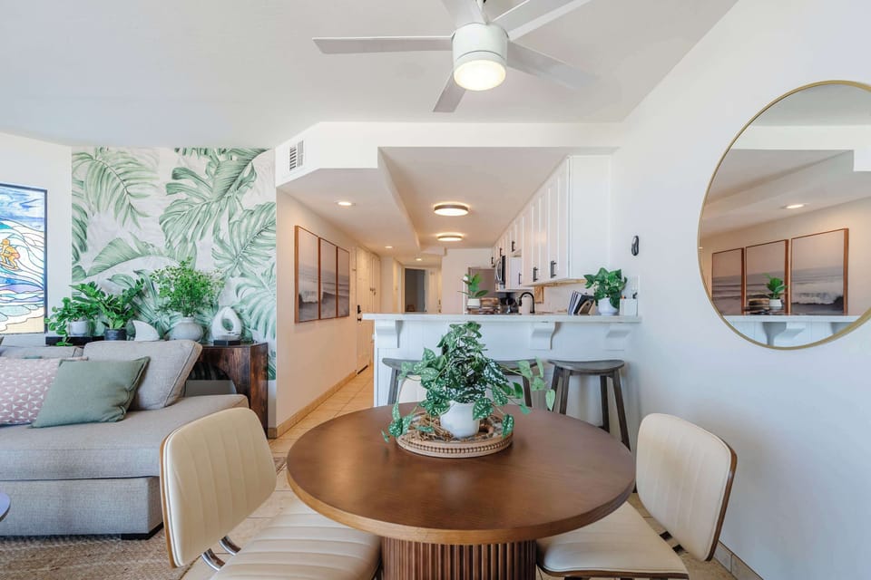 Open-concept dining space with comfortable seating and abundant natural light