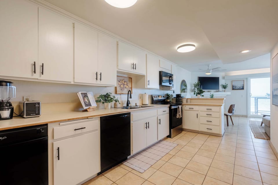 Fully stocked kitchen with everything you need for home-cooked meals.