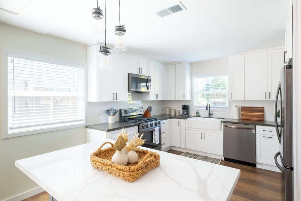 The kitchen comes fully equipped with everything you could need
