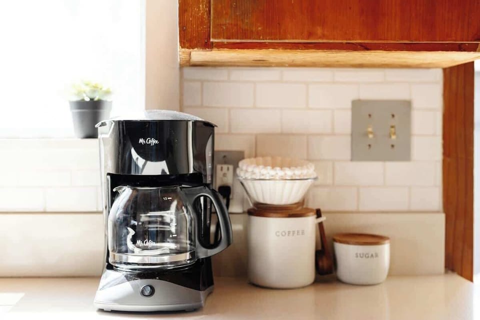 The coffee corner will be everyone's favorite part of the kitchen in the morning.