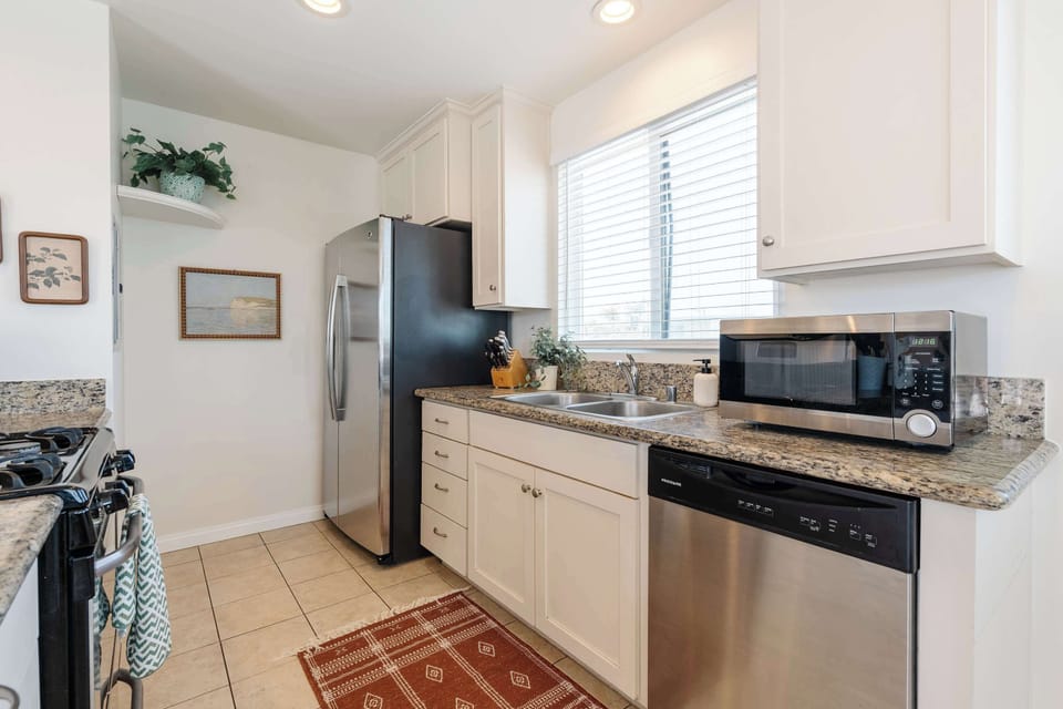 Clean, bright kitchen with everything you need