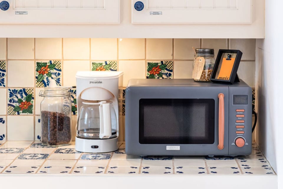 Start your day right with a coffee station and modern kitchen essentials