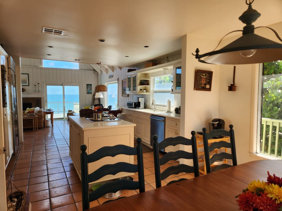 View of kitchen from dining area