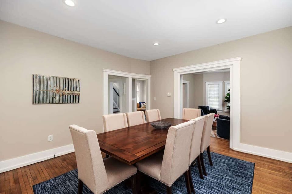 Dining room with seating for eight.
