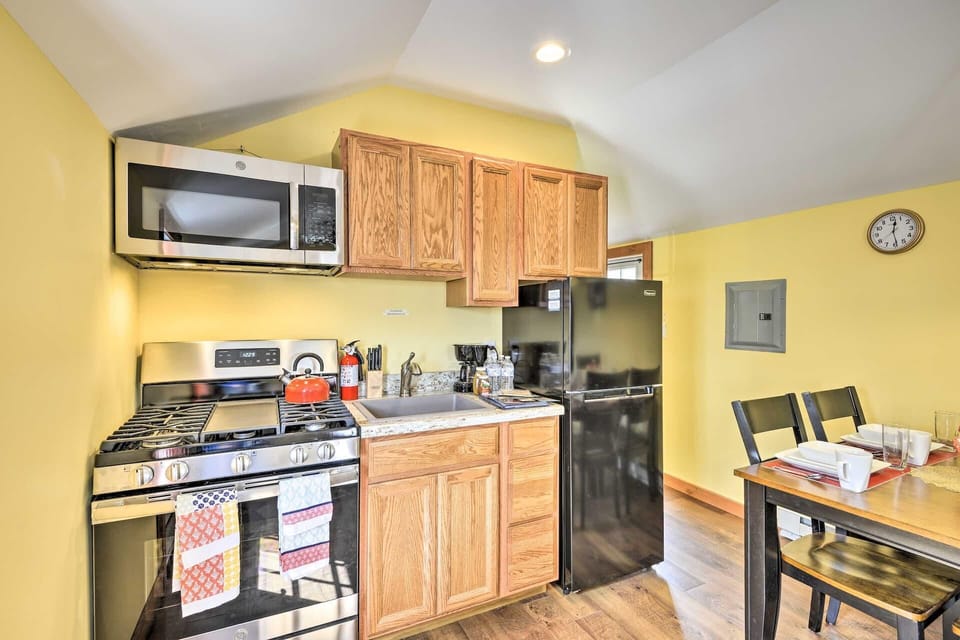 Cozy kitchen with modern appliances and sunny dining nook