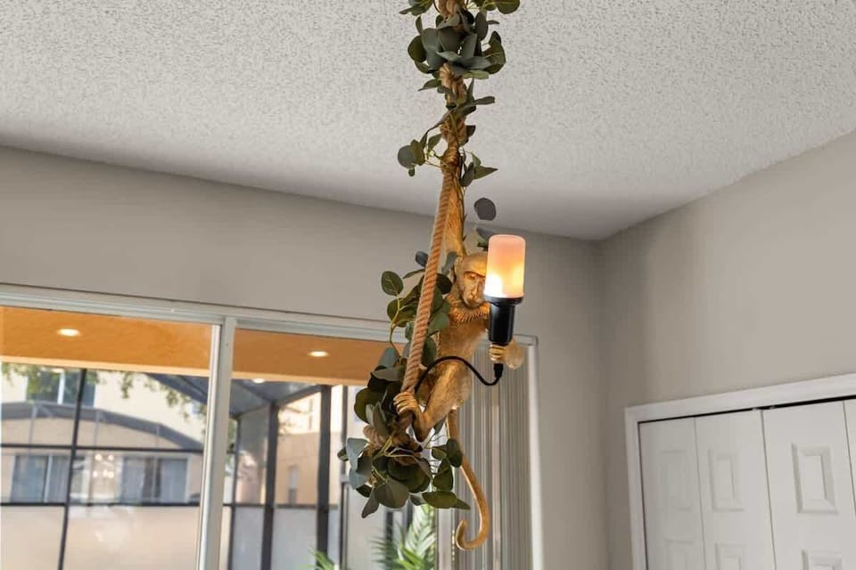 I know it's tempting, but don't hang from the chandelier, Tarzan!