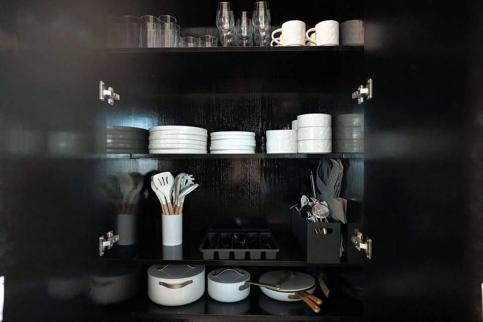 Enjoy a fully stocked kitchen featuring high-end appliances, cookware, and utens