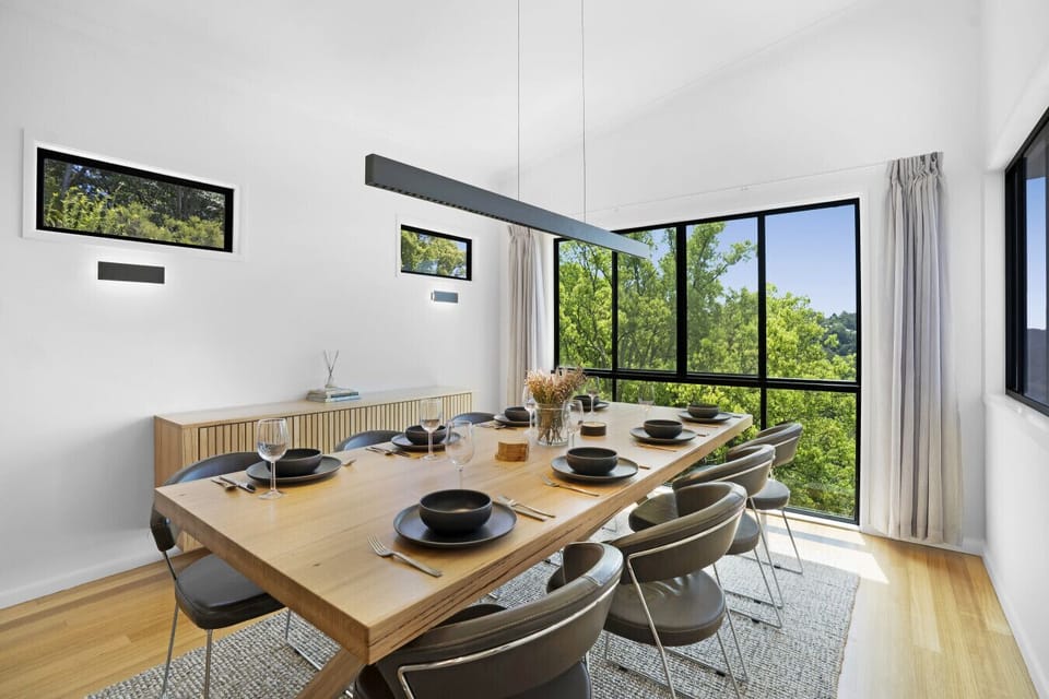 Dining room with sweeping views of the rolling hills