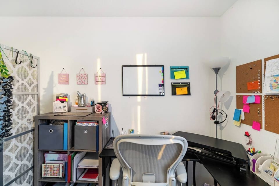 Dedicated workspace with high-speed Wi-Fi and a comfortable chair.