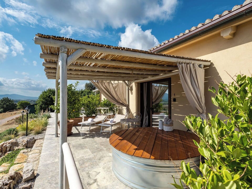 Outdoor Furniture, Furniture, Shade, Chair, Resort, Outdoor Structure, Deck, Eco Hotel, Outdoor Table, Patio
