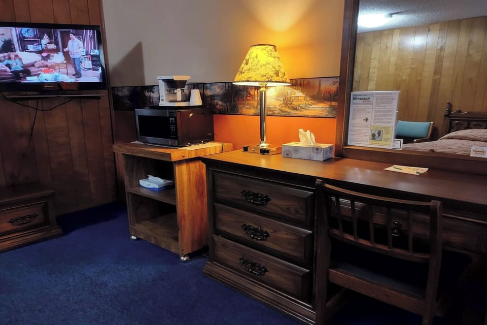 Unpack with ease using spacious drawers and a well-lit vanity
