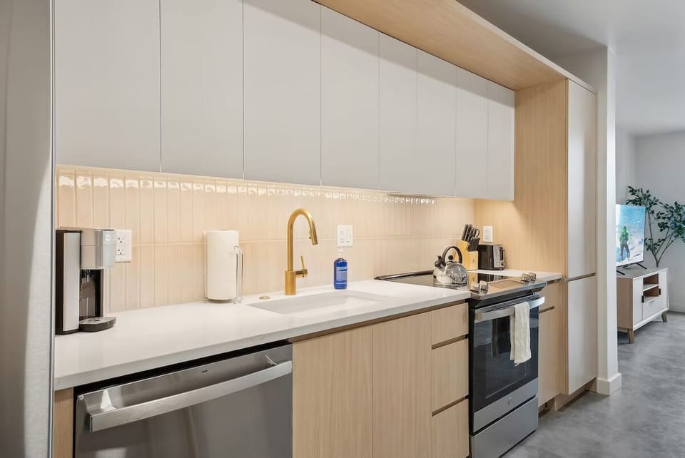 Cook with ease on modern appliances and generous counters.