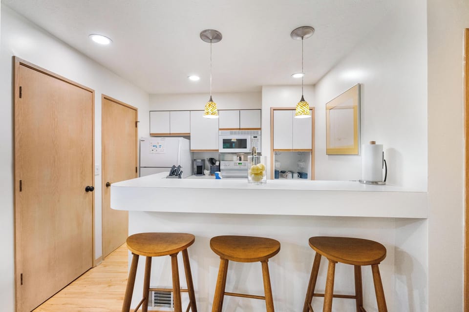 Kitchen and bar area