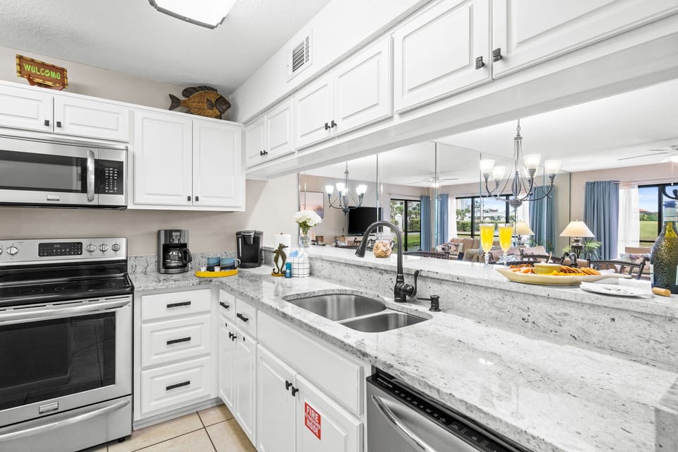 Fully Stocked Kitchen with Bar Area