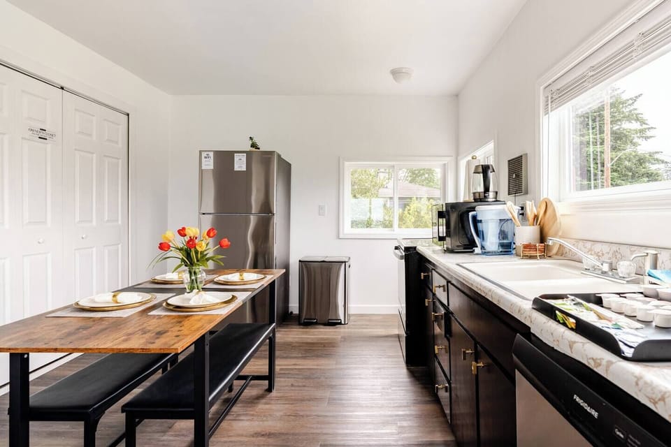 Dining area and kitchen
