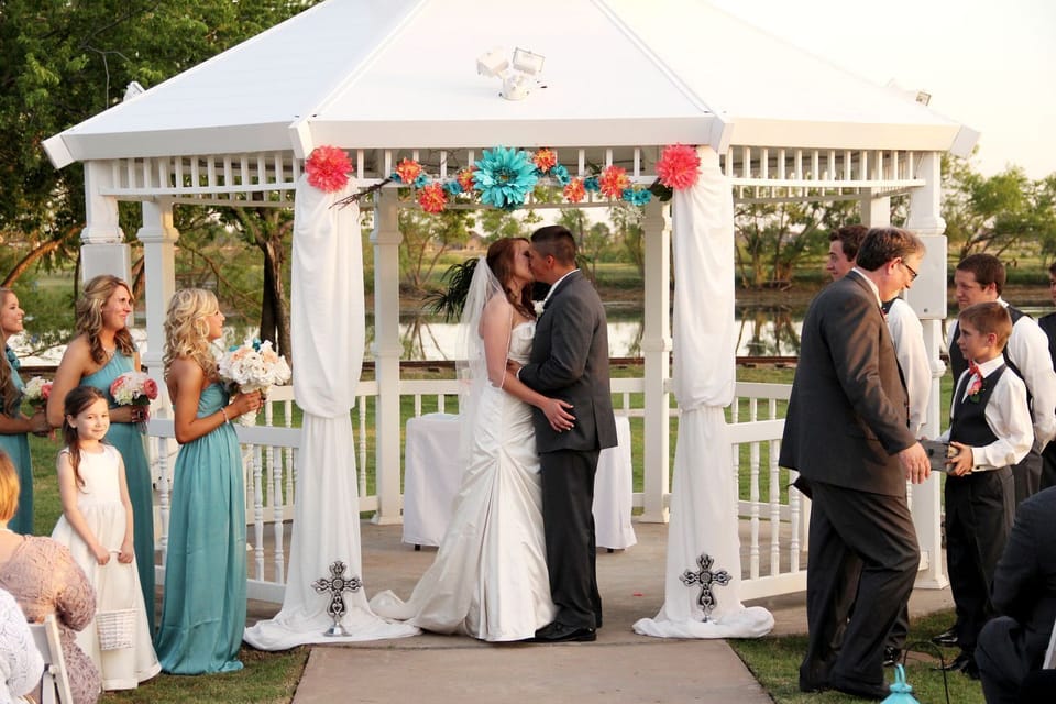 Outdoor banquet area