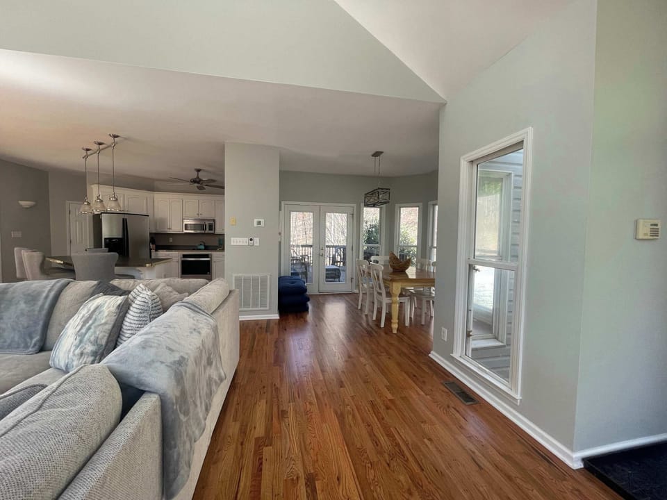 Living Room, Dining Room & Kitchen