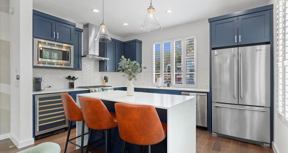 Fully equipped kitchen, featuring sleek appliances, ample counter space, and everything you need for home-cooked meals.