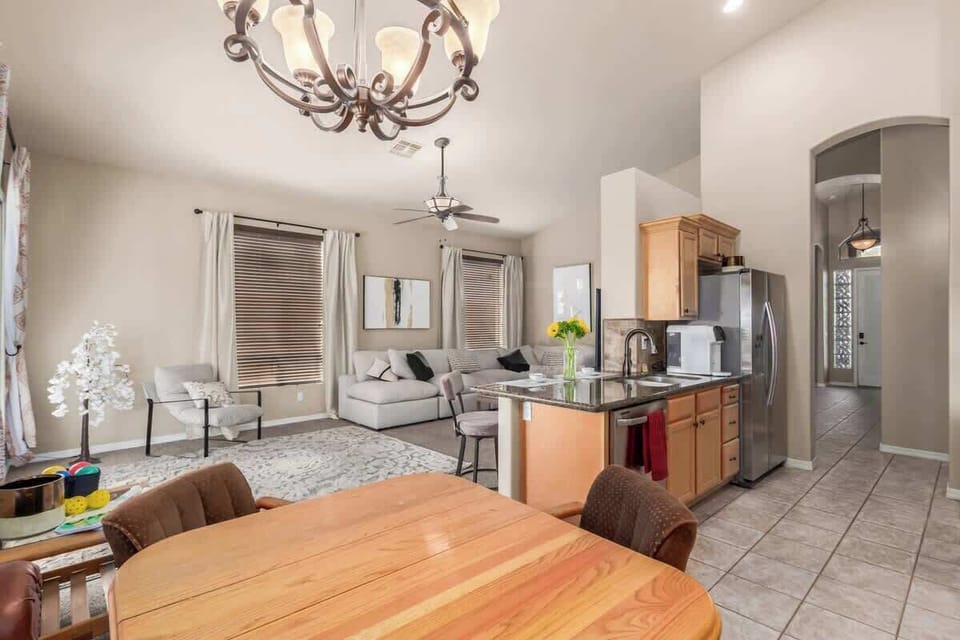 Spacious dining area perfect for shared meals.