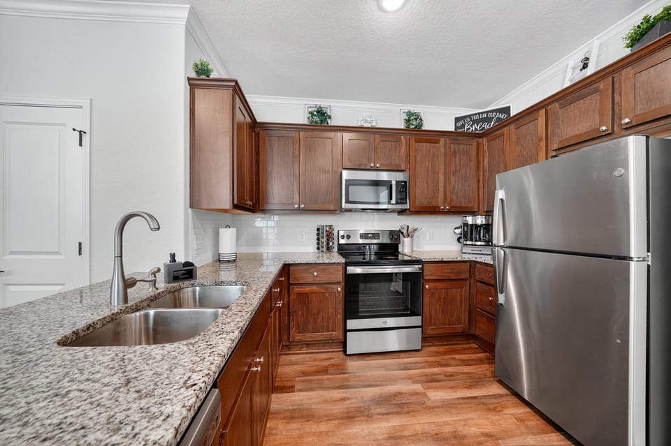 Indoors, Kitchen, Appliance, Refrigerator, Microwave