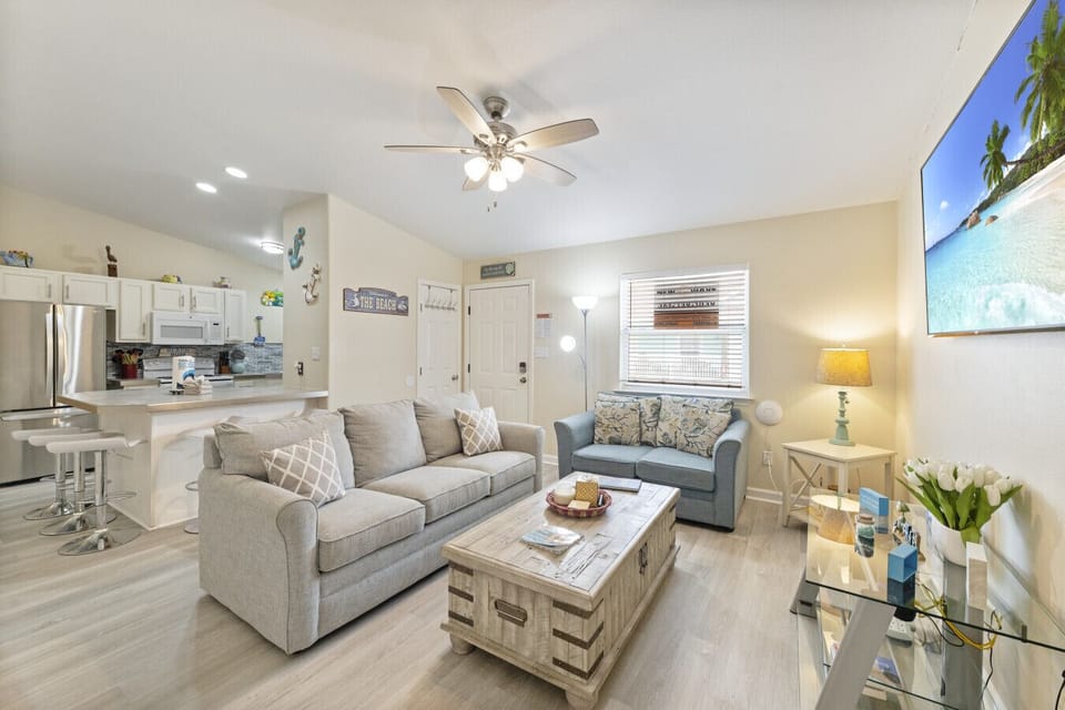 Cozy open layout with breezy beach house vibe
