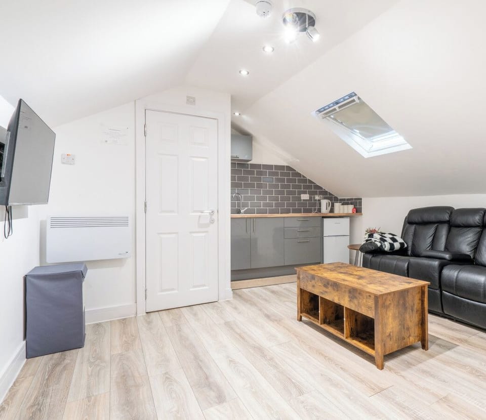 Open-plan studio with modern finish and soft lighting