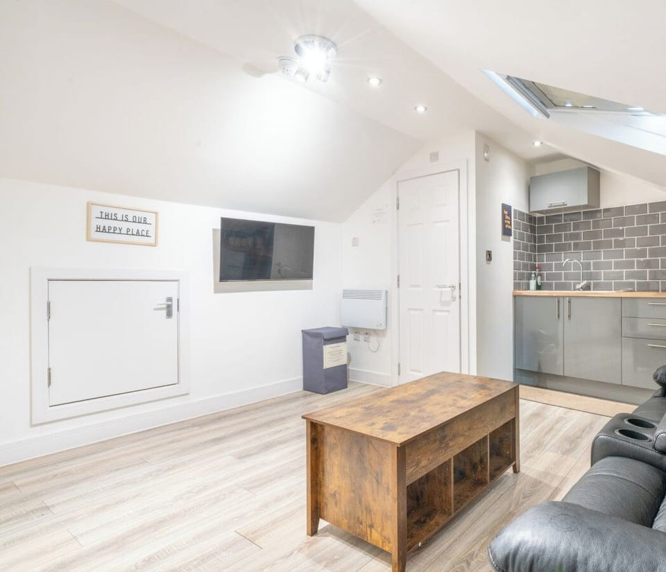 Open-plan studio with modern finish and soft lighting