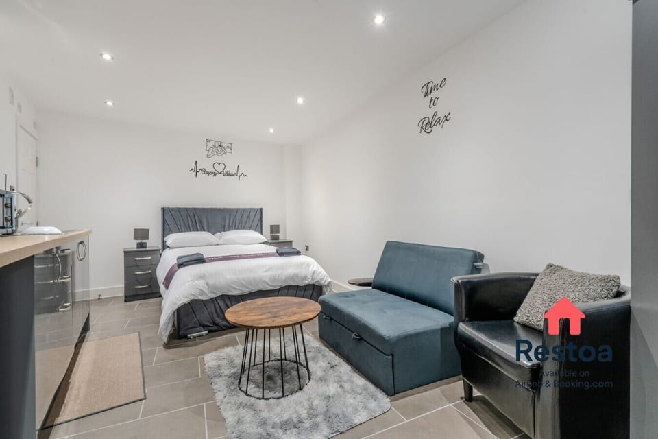 Comfortable sleeping space with modern decor