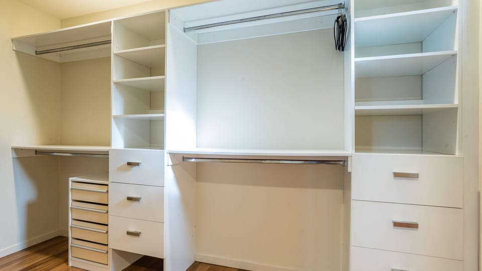 Walk-in wardrobe with ample storage
