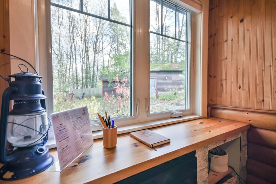 Welcome center with Wifi passwords and important cottage information.