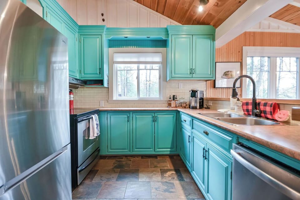 Kitchen well equipped with all the essentials.  Also, a well stocked coffee bar.