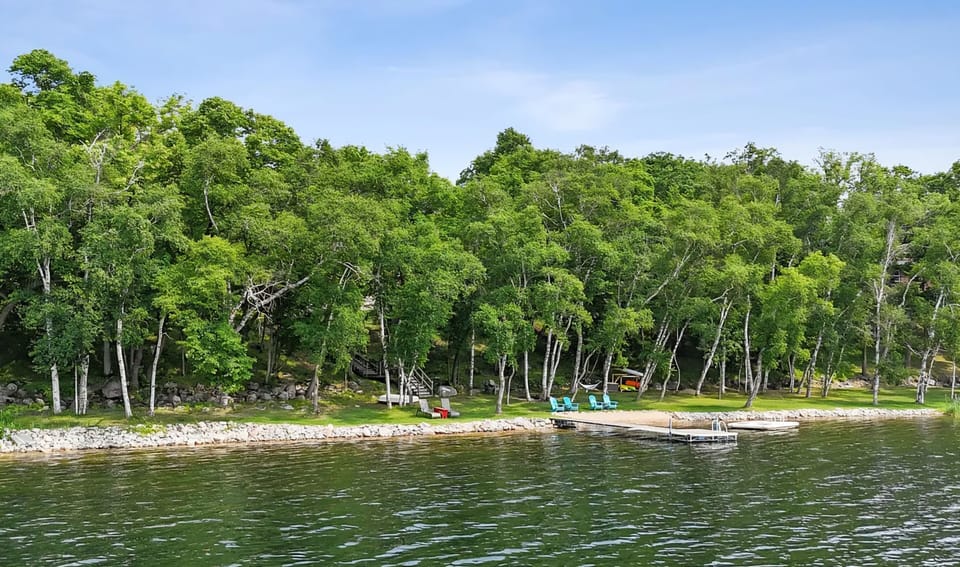 180 feet of private shoreline and beach