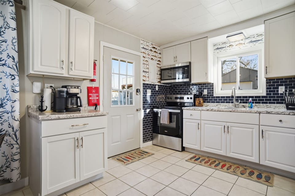 Coffee bar with coffee pot and Keurig to start your mornings
